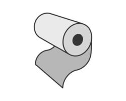 Sleek illustration of a roll of paper unfurling, symbolizing new beginnings, growth, or continuous process. Perfect for concepts related to production, manufacturing, or design. vector