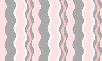 Elegant wavy stripes in soft pink, gray, and white create a calming, versatile pattern ideal for backgrounds, textiles, or website designs. vector