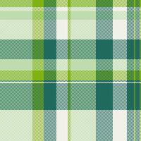Fresh green and white plaid pattern. Ideal for textile design, fashion, or website backgrounds. This vibrant, seamless texture offers a modern take on a classic style. vector
