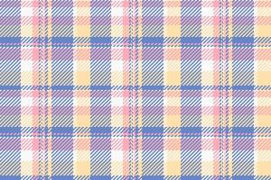 Pastel plaid pattern. Seamless texture with blue, pink and yellow interwoven stripes. Great for backgrounds, textiles, or paper products. vector