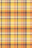 Vibrant yellow and orange plaid pattern. Perfect for textile design, fall themed projects, or adding a touch of warmth and texture to your designs. Seamless repeat for versatile applications. vector