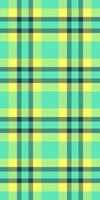 Vibrant teal and yellow plaid pattern. Perfect for textile design, website backgrounds, or fashion projects. This cheerful, modern texture offers a fresh, summery feel, conveying energy and optimism. vector