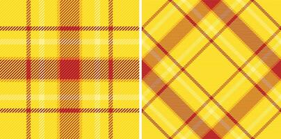 Vibrant yellow and red plaid patterns, perfect for textile design, fashion, or web backgrounds. vector