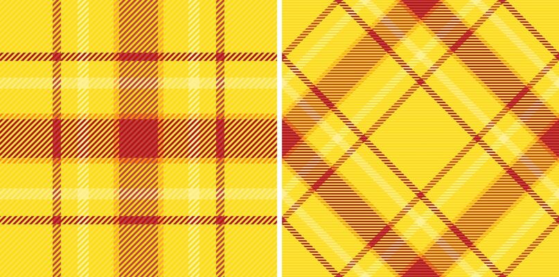 Vibrant yellow and red plaid patterns, perfect for textile design, fashion, or web backgrounds.