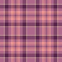 Rose check fabric texture, satin textile seamless background. National tartan pattern plaid in pink and red colors. vector