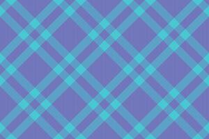 Vibrant teal and purple plaid pattern. Perfect for textile design, website backgrounds, or fashion projects. This seamless texture offers a modern, geometric feel with a touch of retro charm. vector