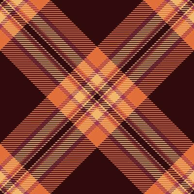 Warm autumnal plaid pattern in rich orange, brown, and beige tones. Diagonal lines create a dynamic, modern feel, perfect for fallthemed designs, textiles, and website backgrounds.
