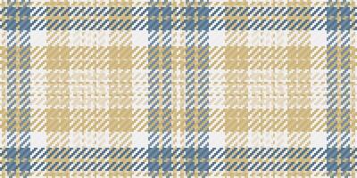 Elegant beige and blue plaid pattern. Perfect for textile design, website backgrounds, or crafting projects. Subtle texture adds visual interest and a touch of sophistication. vector