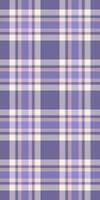 Girl tartan plaid texture, dreamy textile seamless. Wear background check fabric pattern in indigo and old lace colors. vector