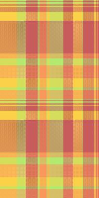 Crossed textile seamless plaid, realistic background pattern . Deluxe fabric check texture tartan in indian red and yellow colors.