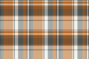 Commerce seamless plaid background, cover fabric pattern tartan. Network texture textile check in orange and grey colors. vector