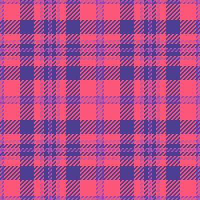 Vibrant tartan pattern in shades of pink and violet. A versatile, eyecatching design ideal for textiles, fashion, backgrounds, and creative projects needing a bold flair.