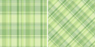 Two calming pastel green plaid patterns. Perfect for textile design, website backgrounds, or springthemed projects. The subtle variations in shades create a fresh, versatile texture. vector