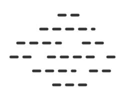 Abstract graphic with dark, horizontal dashes arranged in a diamondlike pattern. Minimalist, conceptual, suitable for background, design, technology, or communication themes. vector