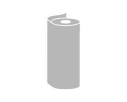 Simple yet versatile grey roll icon. Perfect for representing paper, film, fabric, or any rolled material. Use for websites, apps, or presentations needing a clean, minimalist design. vector