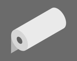 Clean, minimalist isometric illustration of a roll of paper against a gray background. Perfect for concepts of simplicity, freshness, or new beginnings. vector