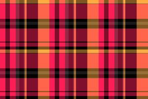 Primary fabric pattern seamless, fashion texture background tartan. Knit textile check plaid in red and black colors. vector