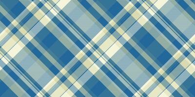 Stylish diagonal plaid pattern in calming blue and cream tones. Perfect for textile design, website backgrounds, or packaging. Evokes feelings of serenity and sophistication. vector