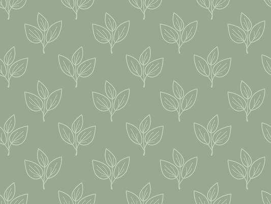 Elegant sage green seamless pattern featuring a delicate, minimalist leaf motif. Perfect for textile design, wallpaper, packaging, or website backgrounds.