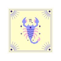 Card with Scorpio zodiac sign vector