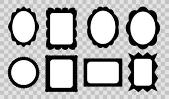 Picture frames with various shapes and decorative edges. vector