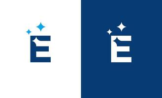 Letter E star or E cleaning or E shining logo concept vector