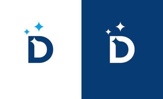 Letter D star or D cleaning or D shining logo concept vector