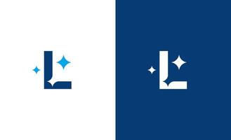 Letter L star or L cleaning or L shining logo concept vector