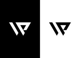simple letter WP or PW logo concept vector