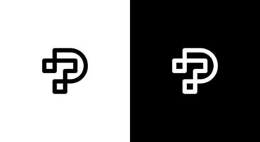 minimalist letter TP or PT logo concept vector
