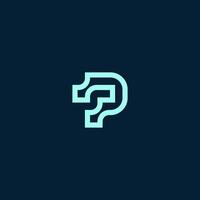modern letter TP tech or PT technology logo concept vector
