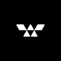 monogram letter W with triangle logo concept vector
