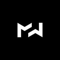 monogram letter MW with geometric logo concept vector
