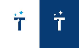 letra t estrella o t limpieza o t brillante logo concepto vector