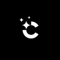 letra C estrella o C brillante o C limpieza logo concepto vector