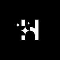 letra h estrella o h brillante o h limpieza logo concepto vector