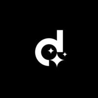 Letter D star or D shining or D cleaning logo concept vector