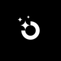 Letter O star or O shining or O cleaning logo concept vector