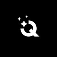 Letter Q star or Q shining or Q cleaning logo concept vector