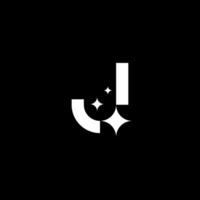 Letter J star or J shining or J cleaning logo concept vector