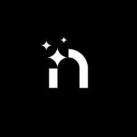 letra norte estrella o norte brillante o norte limpieza logo concepto vector