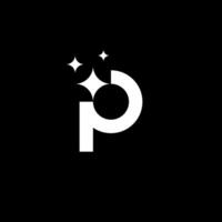 letra pags estrella o pags brillante o pags limpieza logo concepto vector