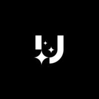 Letter U star or U shining or U cleaning logo concept vector