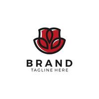 minimalist rose logo concept vector