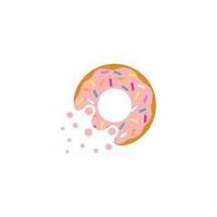 cute flying donuts or rocket donuts illustration logo concept vector