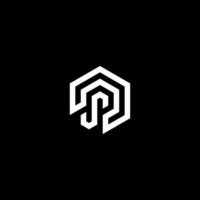 Letter PS or SP with hexagon logo concept idea vector
