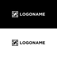 cool letter N with square logo concept vector