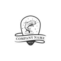 unique net fish logo template vector