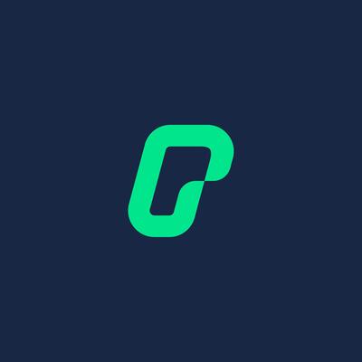 Simple letter P and zero concept logo