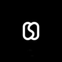 Letter HS or SH with simple line concept logo vector